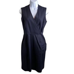 Lauren Ralph Lauren Navy Pinstripe Sleeveless Dress Size 6 Old Money Classic